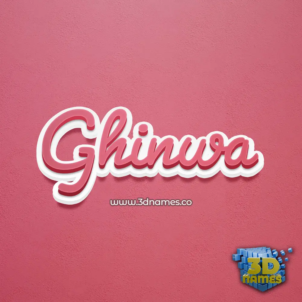 ghinwa in Red Scribble style - 3D name wallpaper