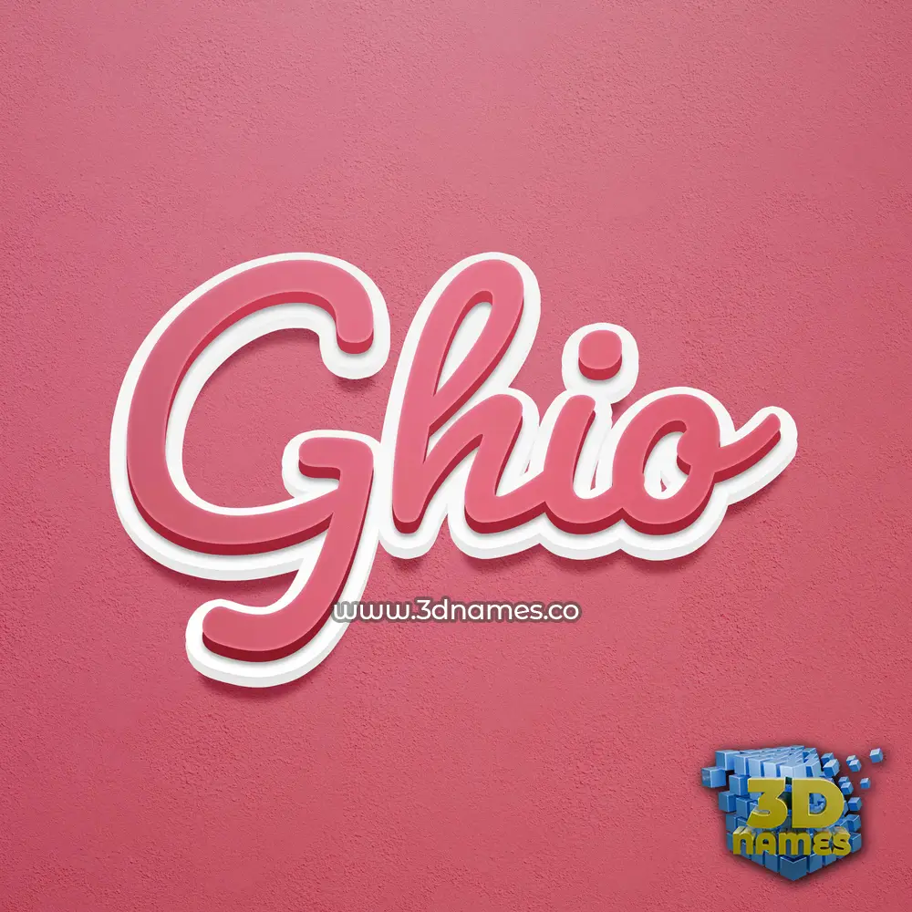 ghio in Red Scribble style - 3D name wallpaper