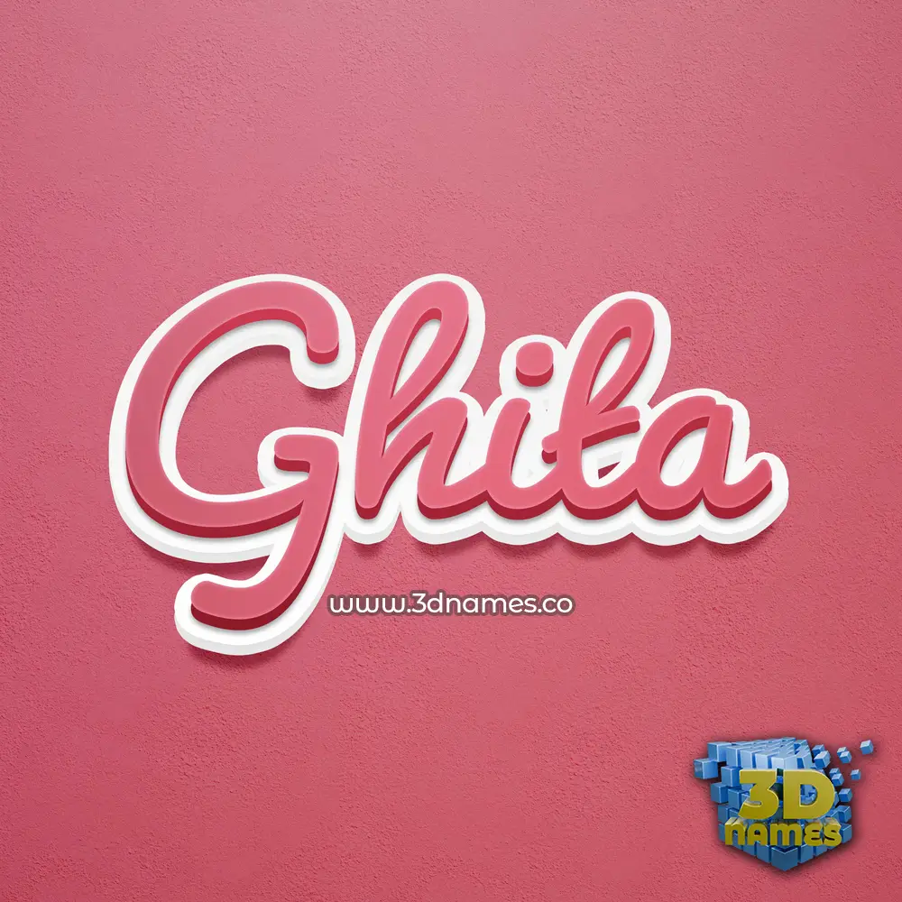 ghita in Red Scribble style - 3D name wallpaper
