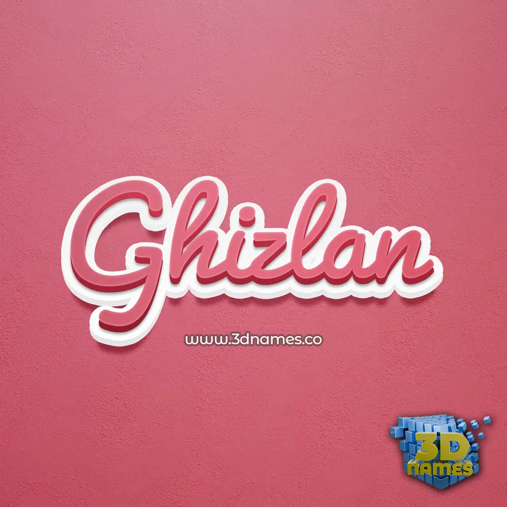 ghizlan in Red Scribble style - 3D name wallpaper