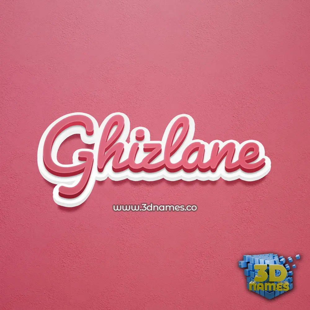 ghizlane in Red Scribble style - 3D name wallpaper