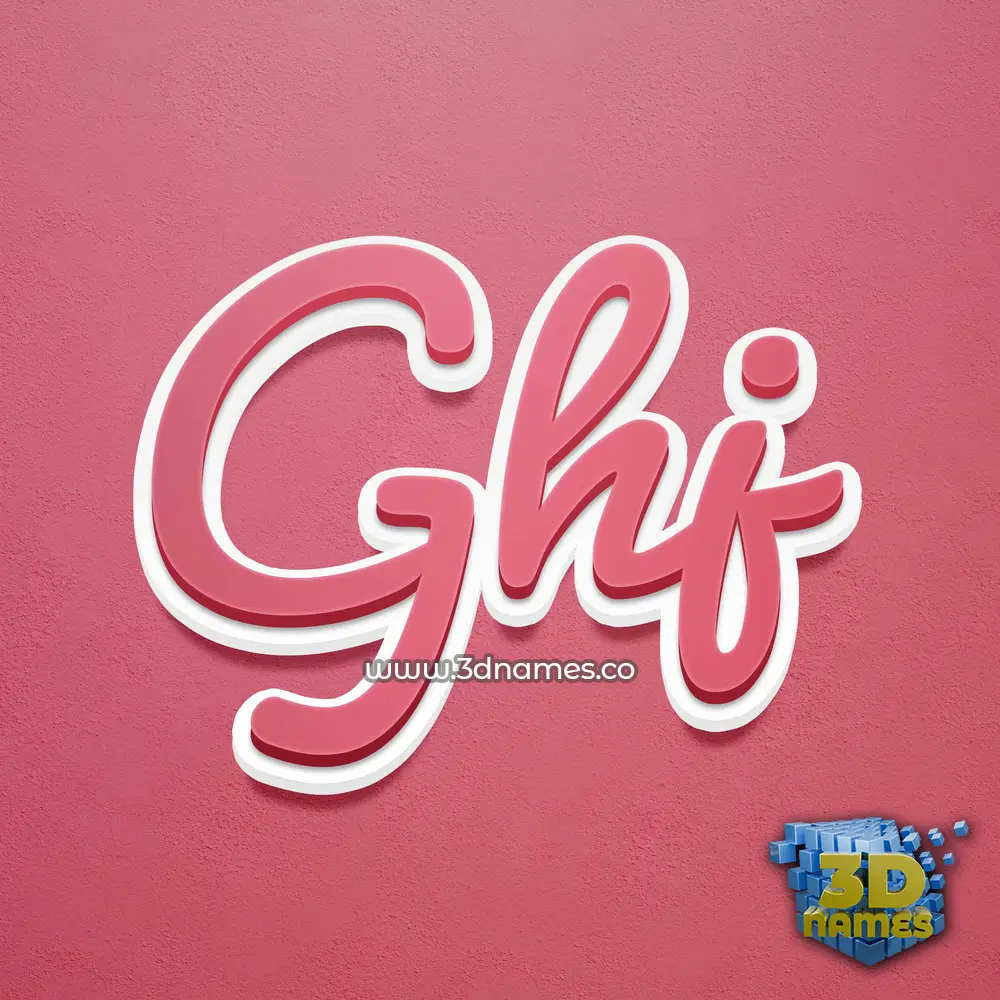 ghj in Red Scribble style - 3D name wallpaper