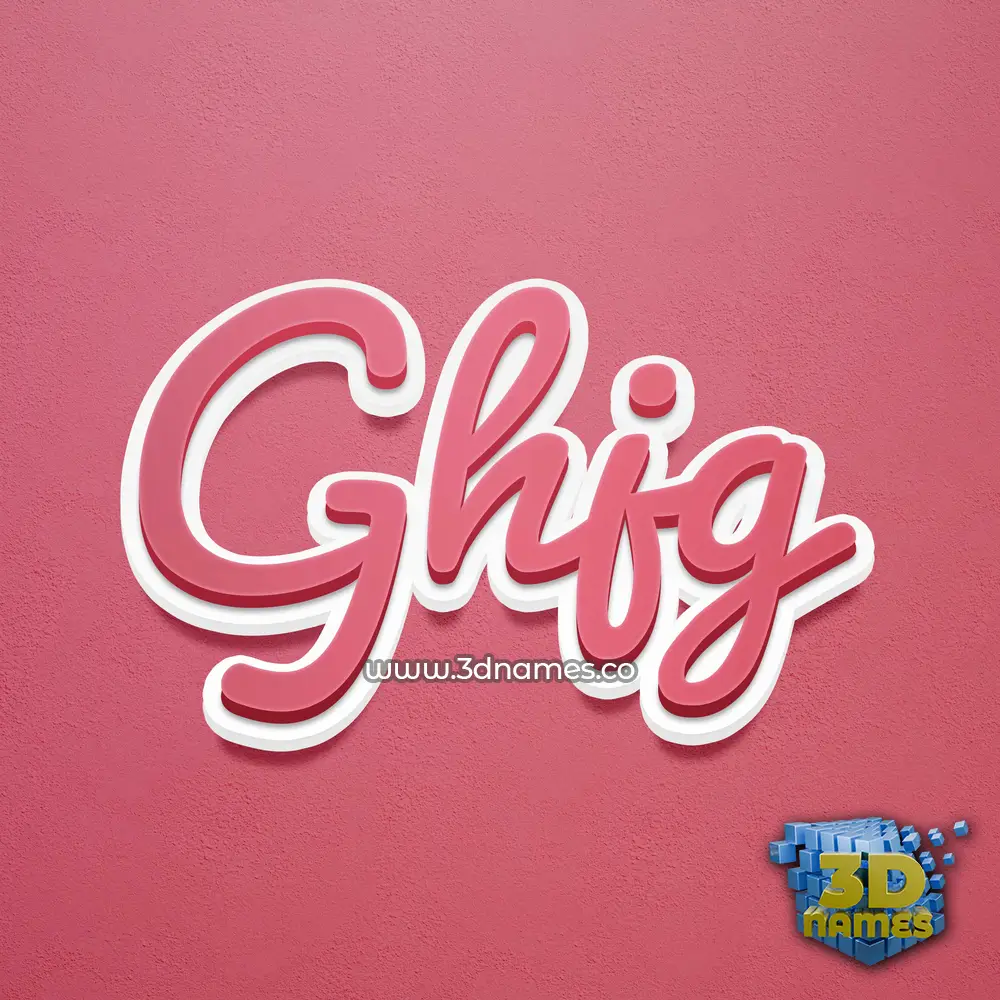 ghjg in Red Scribble style - 3D name wallpaper