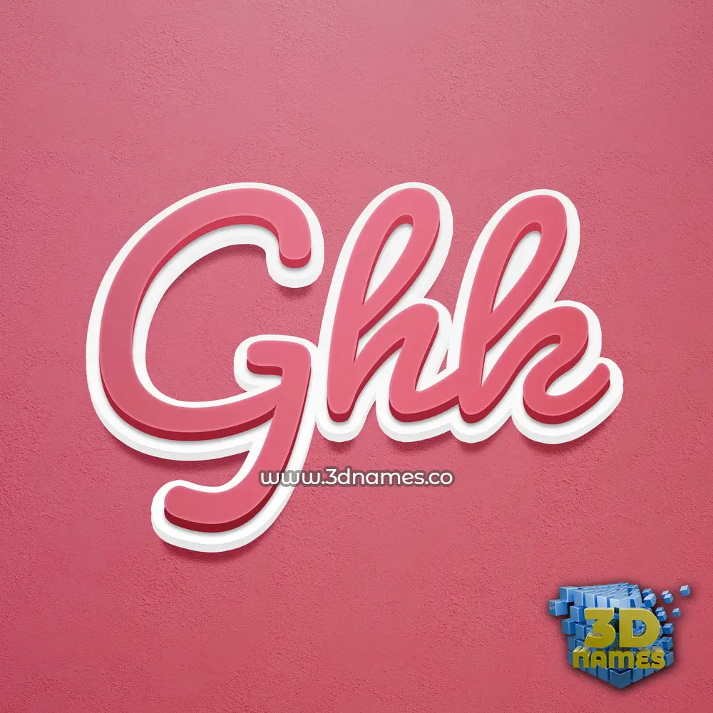 ghk in Red Scribble style - 3D name wallpaper