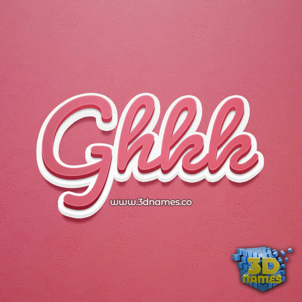 ghkk in Red Scribble style - 3D name wallpaper