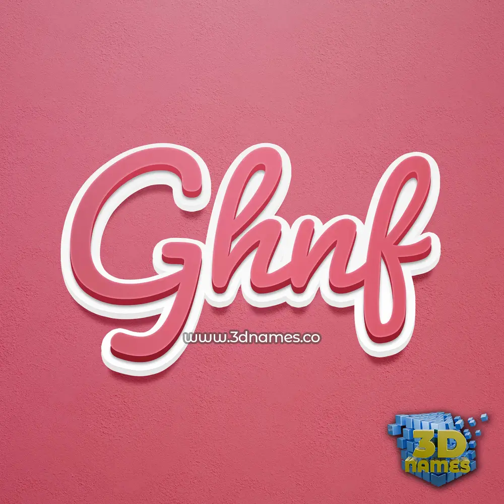ghnf in Red Scribble style - 3D name wallpaper