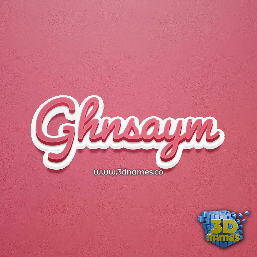 ghnsaym in Red Scribble style - 3D name wallpaper