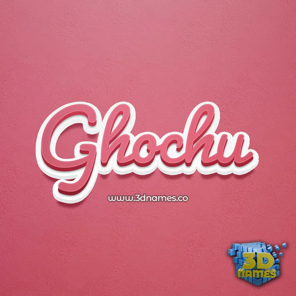 ghochu in Red Scribble style - 3D name wallpaper