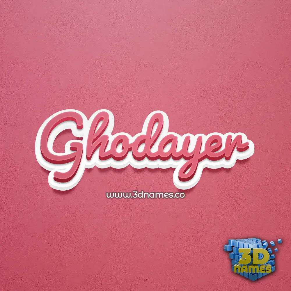ghodayer in Red Scribble style - 3D name wallpaper