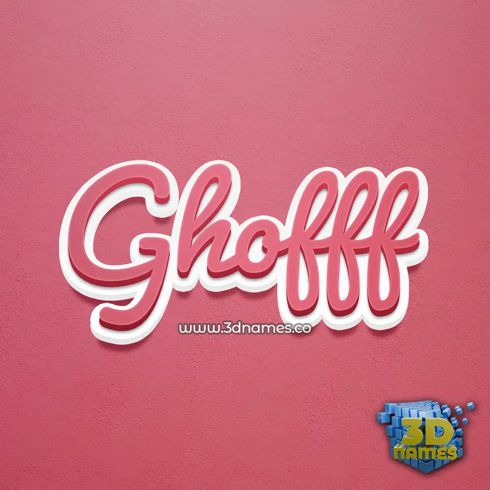 ghofff in Red Scribble style - 3D name wallpaper