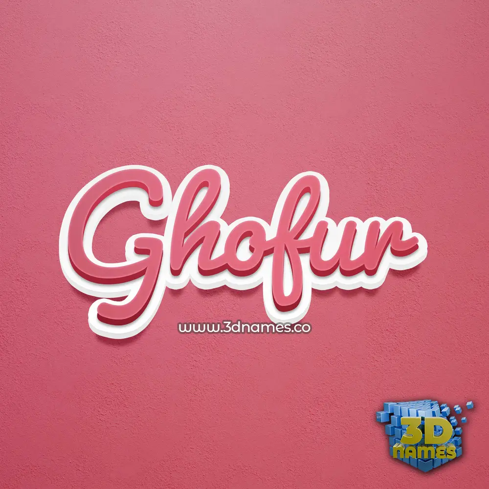 ghofur in Red Scribble style - 3D name wallpaper