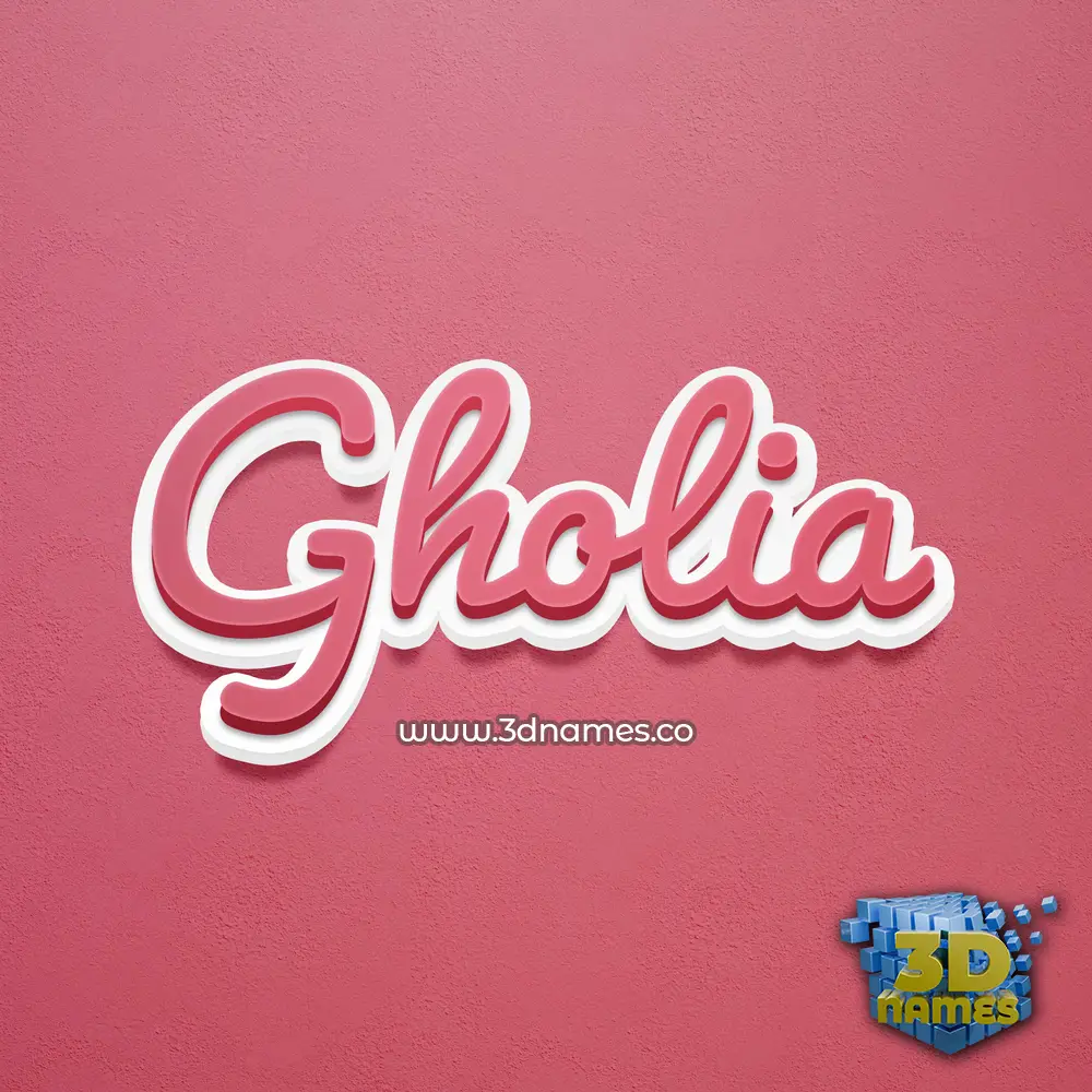 gholia in Red Scribble style - 3D name wallpaper