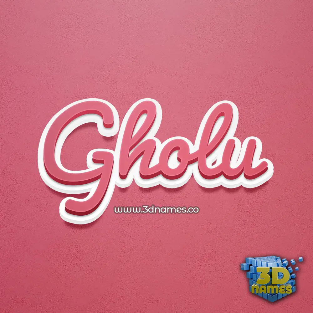gholu in Red Scribble style - 3D name wallpaper
