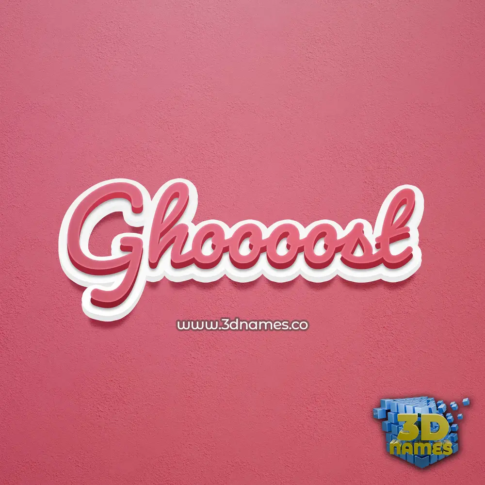 ghoooost in Red Scribble style - 3D name wallpaper