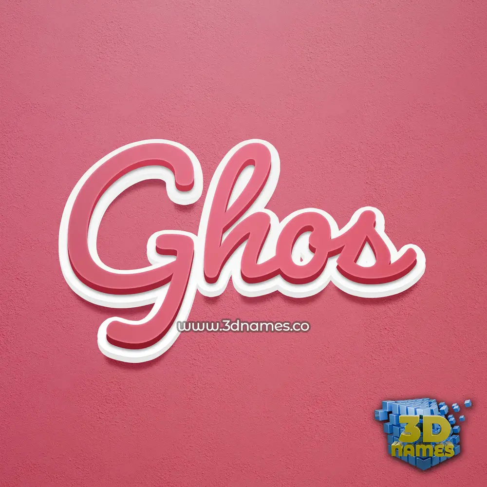 ghos in Red Scribble style - 3D name wallpaper