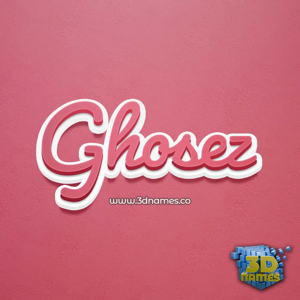 ghosez in Red Scribble style - 3D name wallpaper