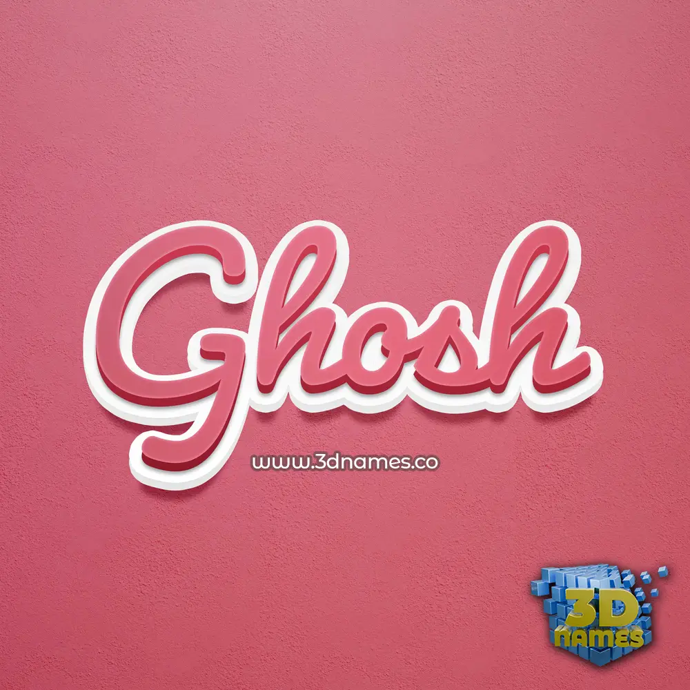 ghosh in Red Scribble style - 3D name wallpaper