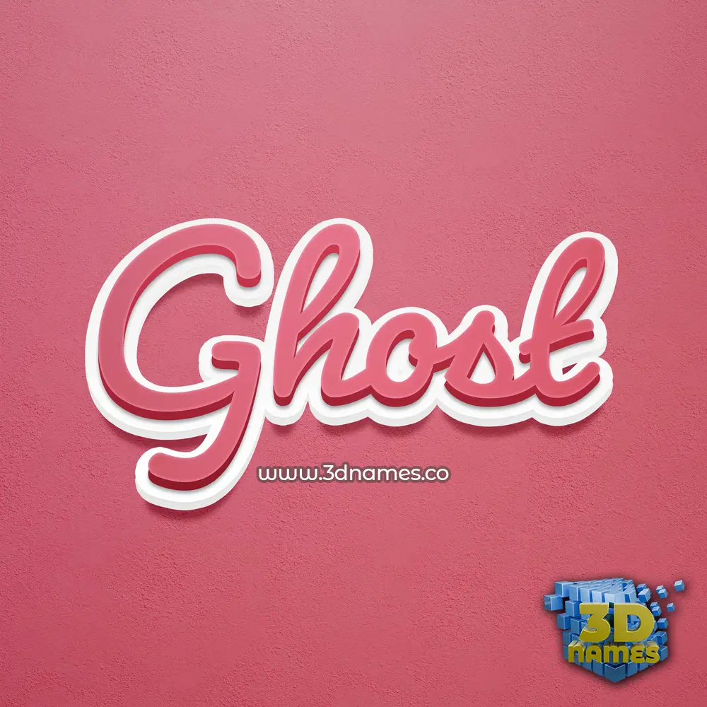 ghost in Red Scribble style - 3D name wallpaper