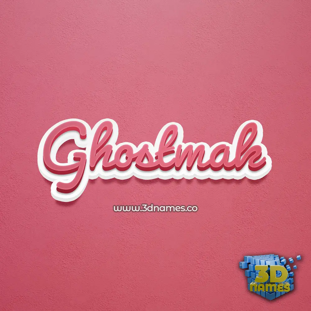 ghostmak in Red Scribble style - 3D name wallpaper