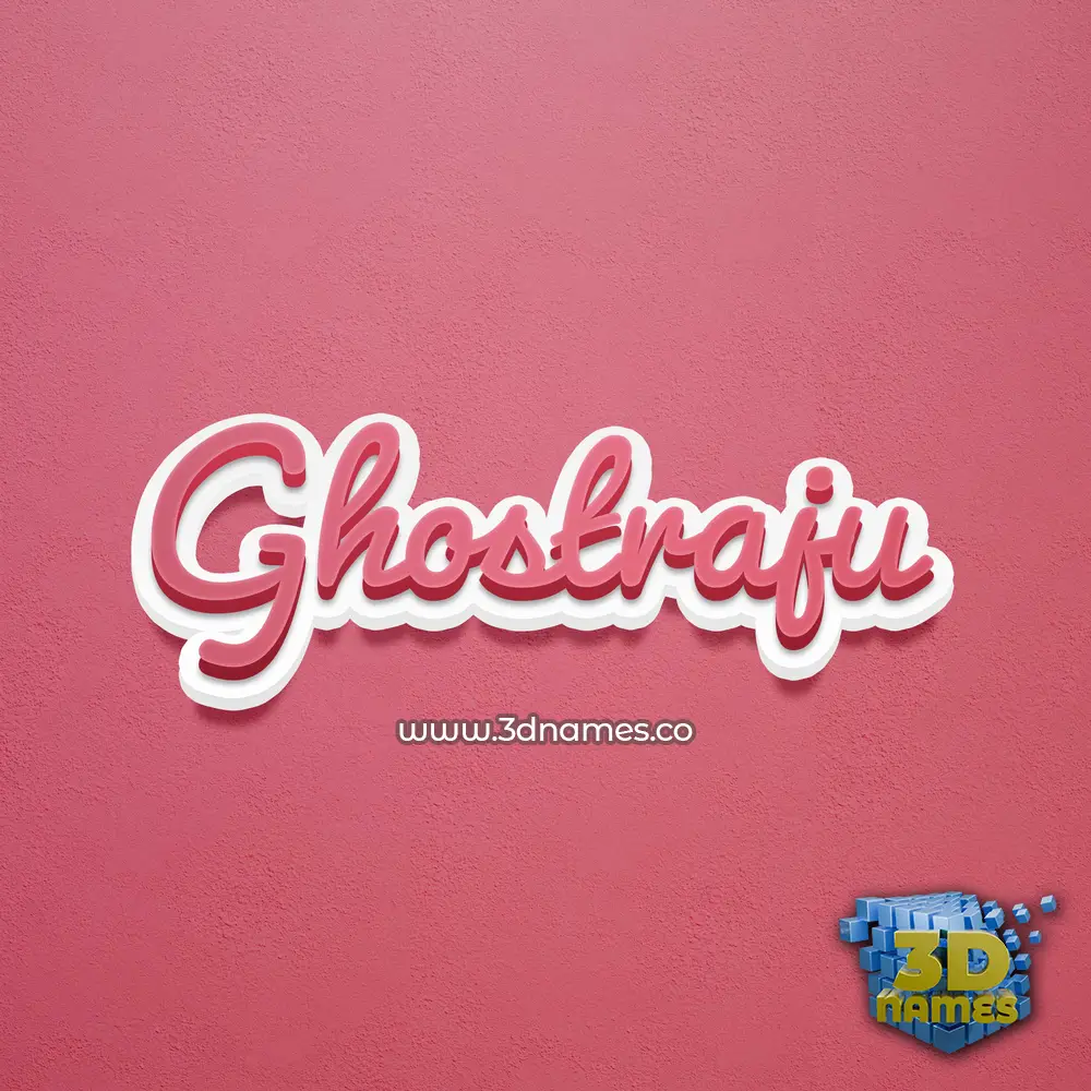 ghostraju in Red Scribble style - 3D name wallpaper