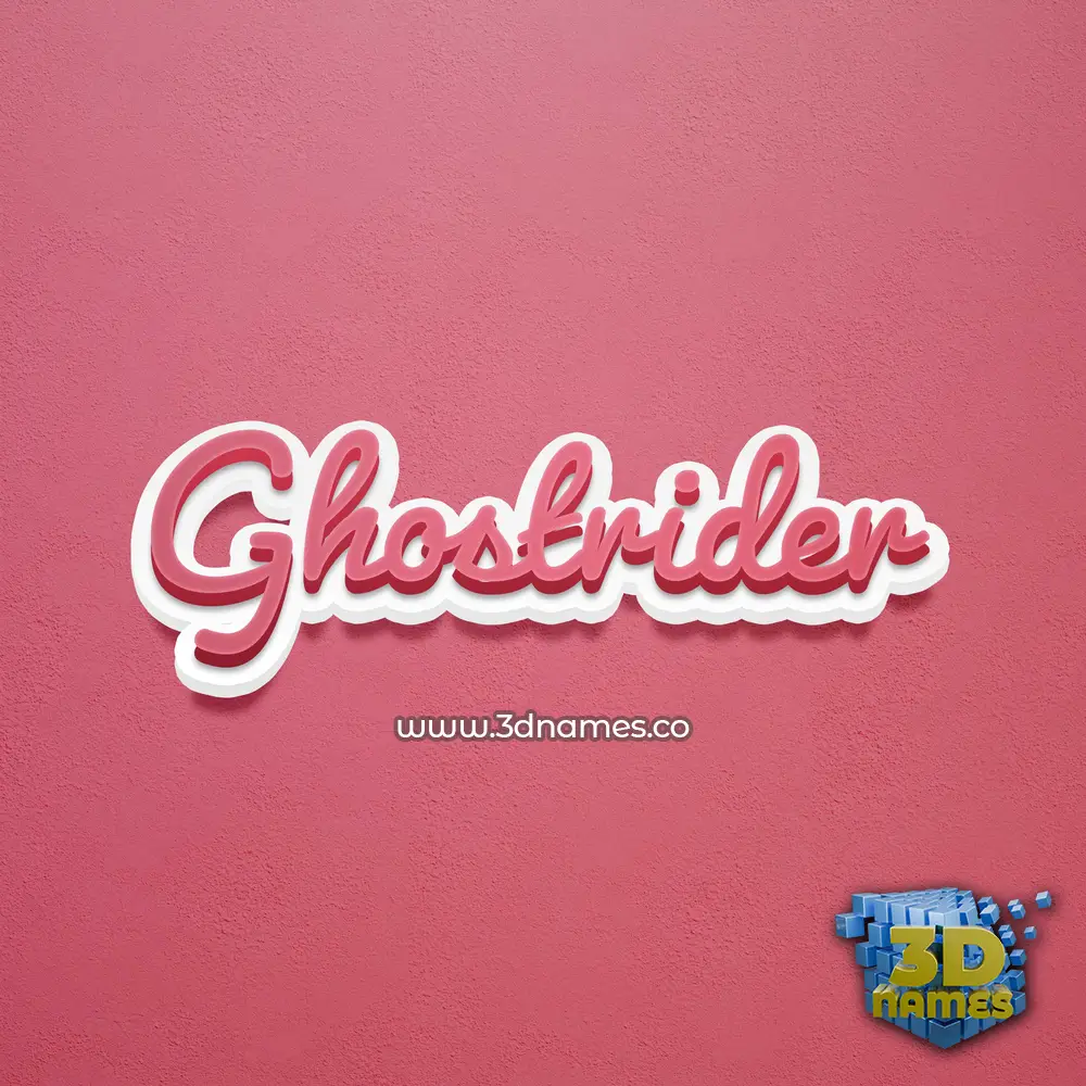 ghostrider in Red Scribble style - 3D name wallpaper