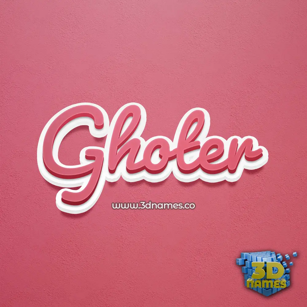 ghoter in Red Scribble style - 3D name wallpaper