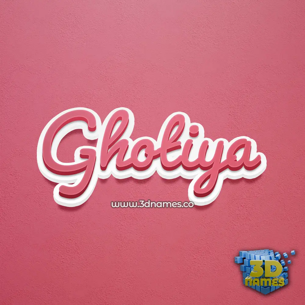 ghotiya in Red Scribble style - 3D name wallpaper