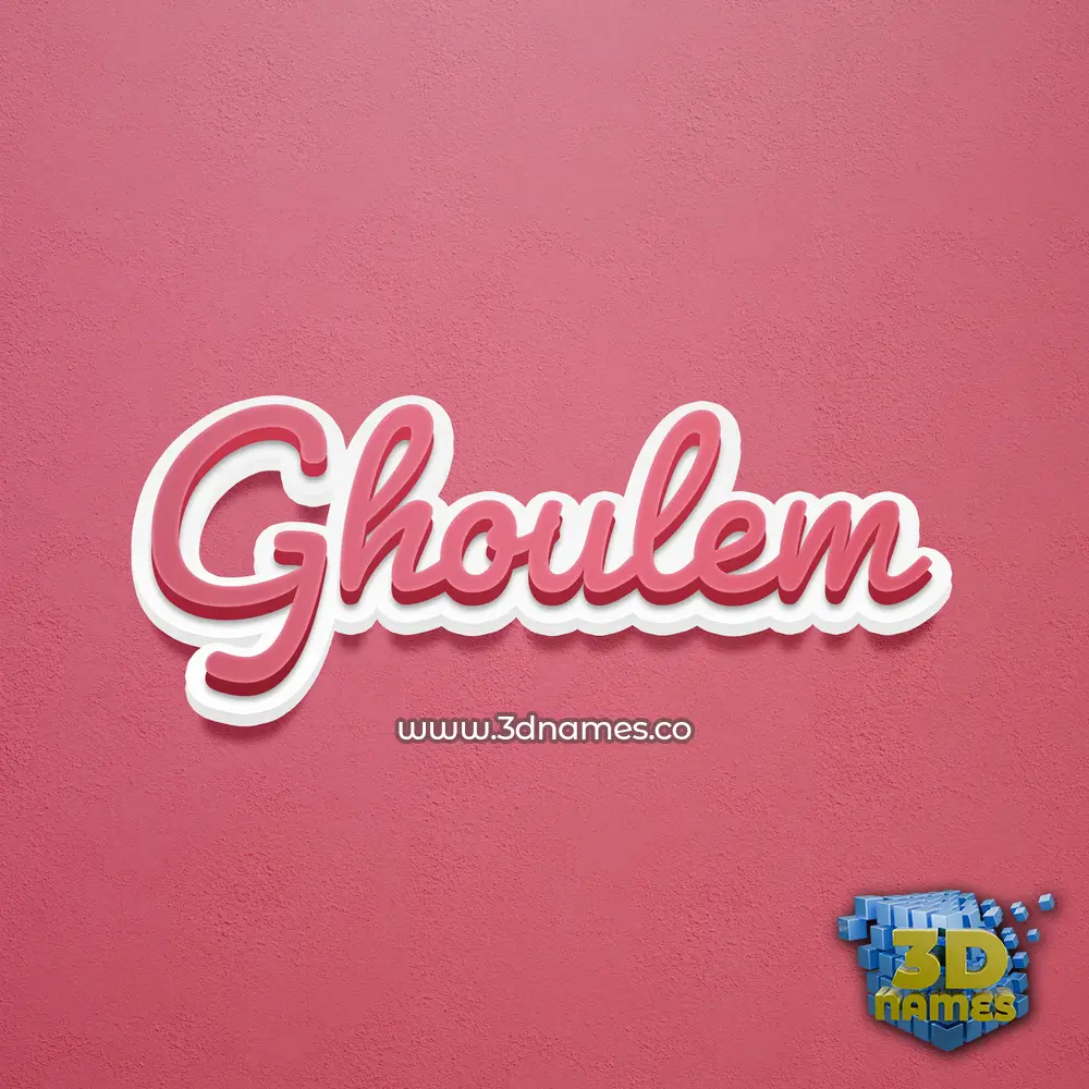 ghoulem in Red Scribble style - 3D name wallpaper