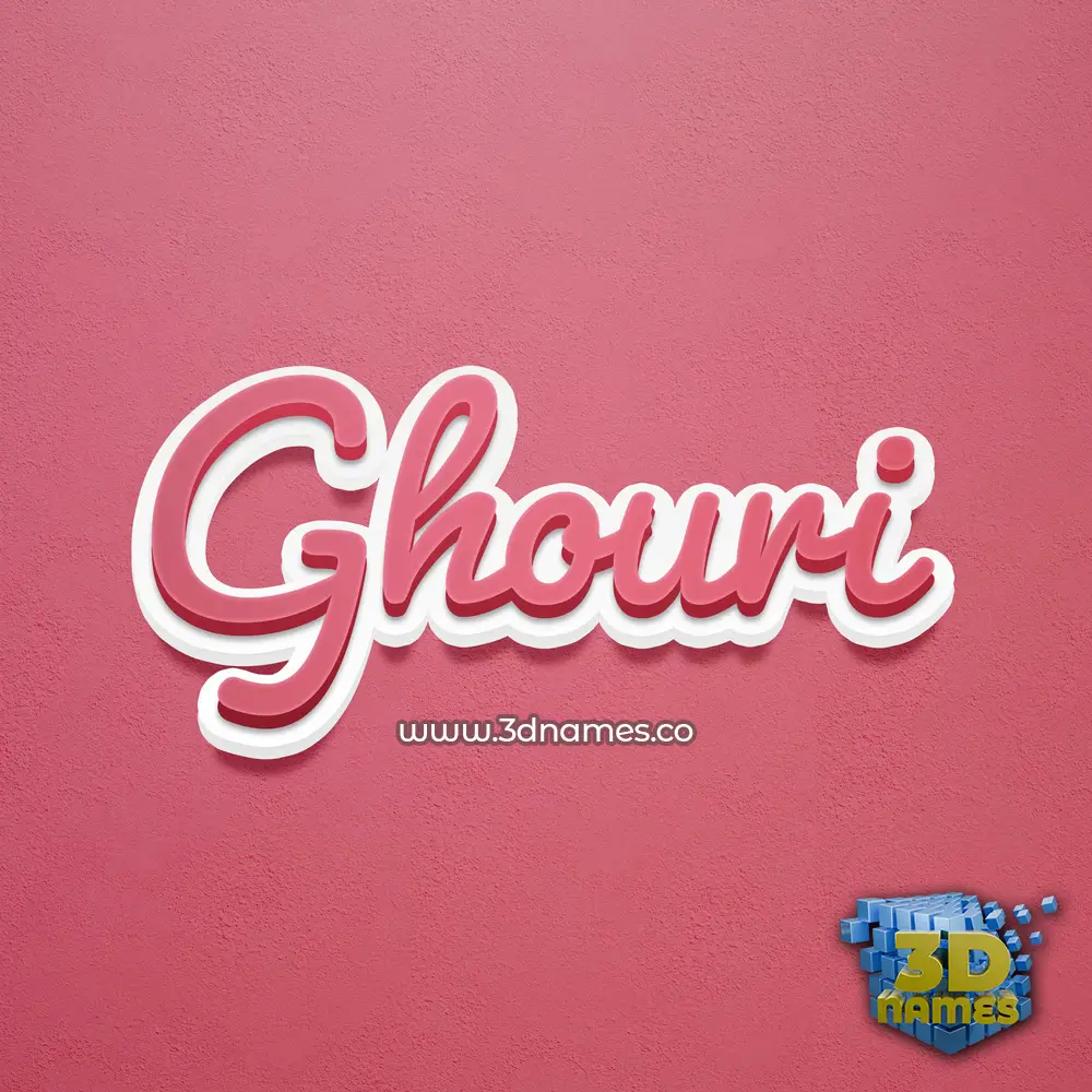 ghouri in Red Scribble style - 3D name wallpaper