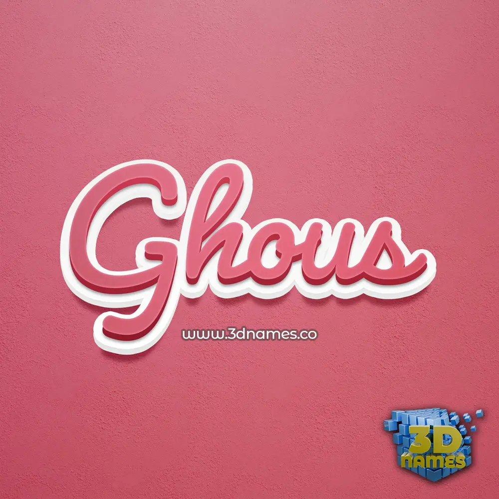 ghous in Red Scribble style - 3D name wallpaper