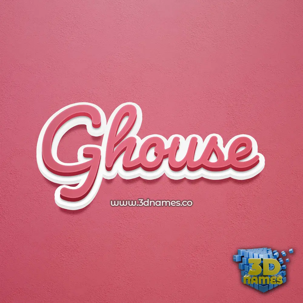 ghouse in Red Scribble style - 3D name wallpaper