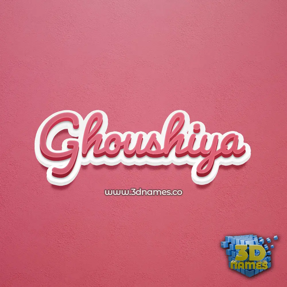 ghoushiya in Red Scribble style - 3D name wallpaper