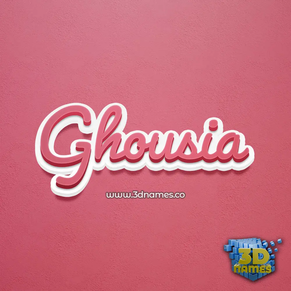 ghousia in Red Scribble style - 3D name wallpaper