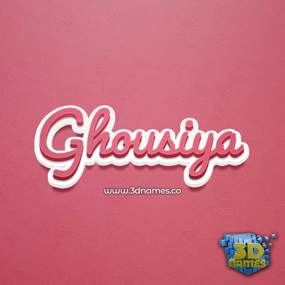 ghousiya in Red Scribble style - 3D name wallpaper