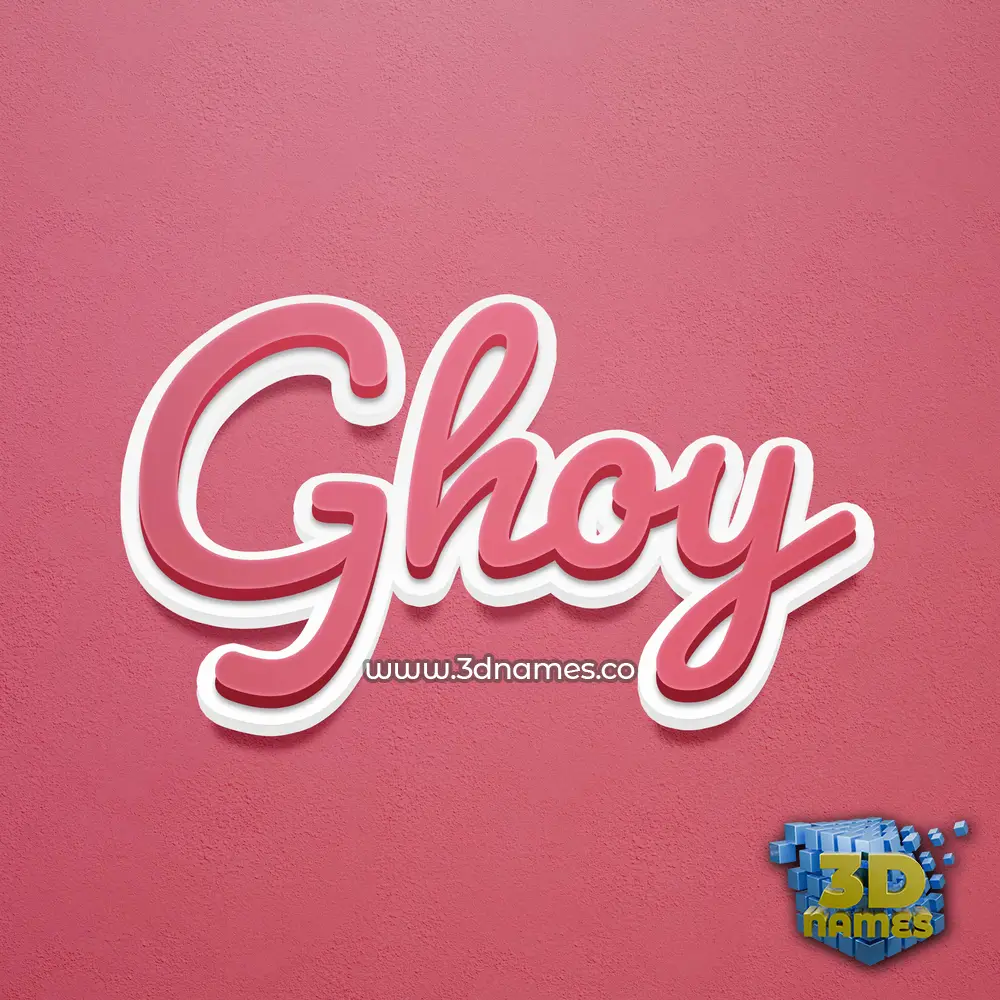 ghoy in Red Scribble style - 3D name wallpaper