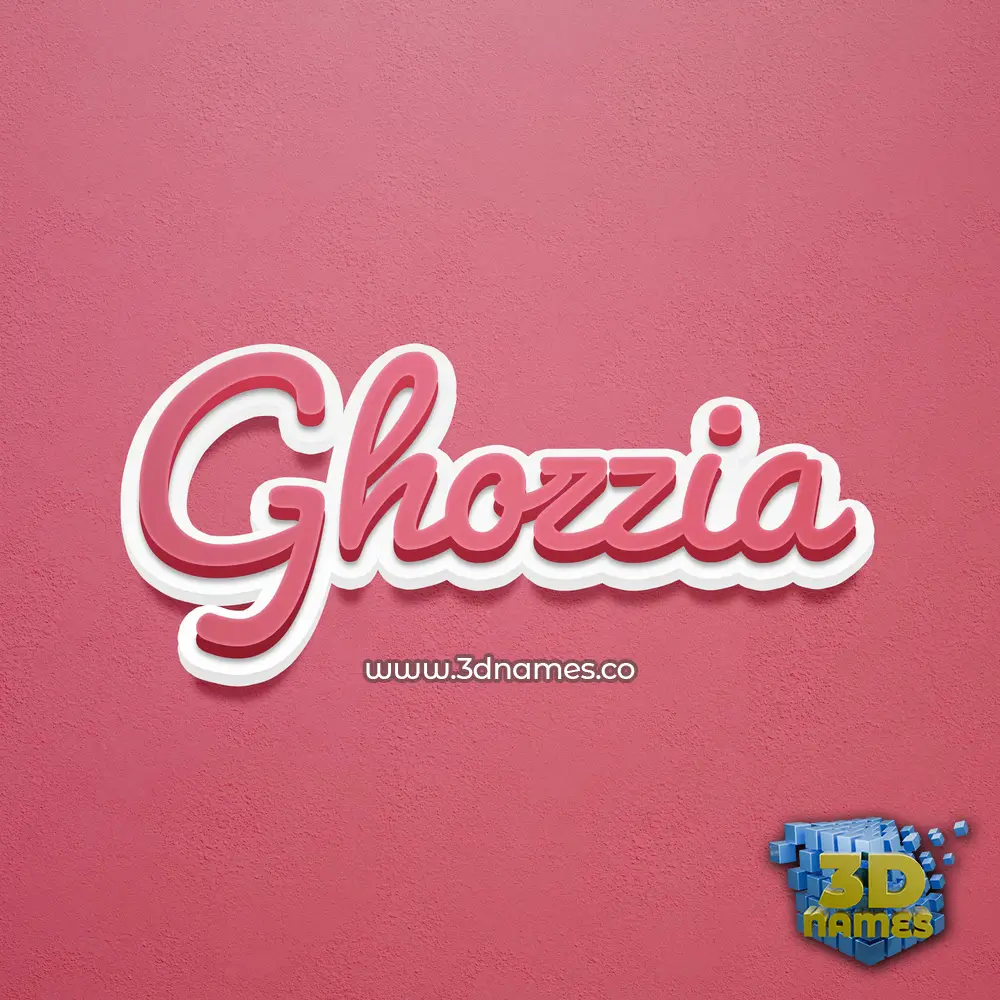 ghozzia in Red Scribble style - 3D name wallpaper