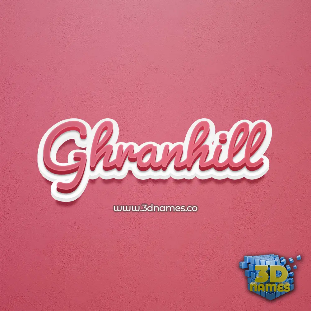 ghranhill in Red Scribble style - 3D name wallpaper