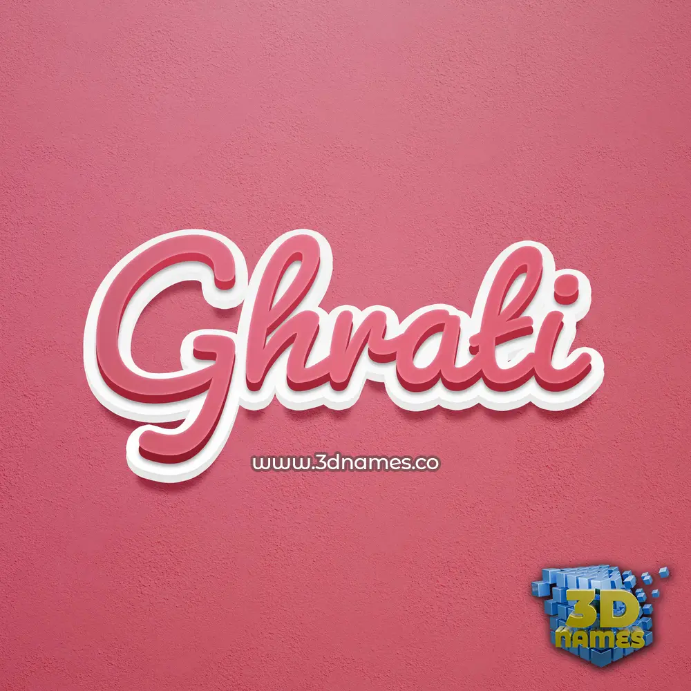 ghrati in Red Scribble style - 3D name wallpaper