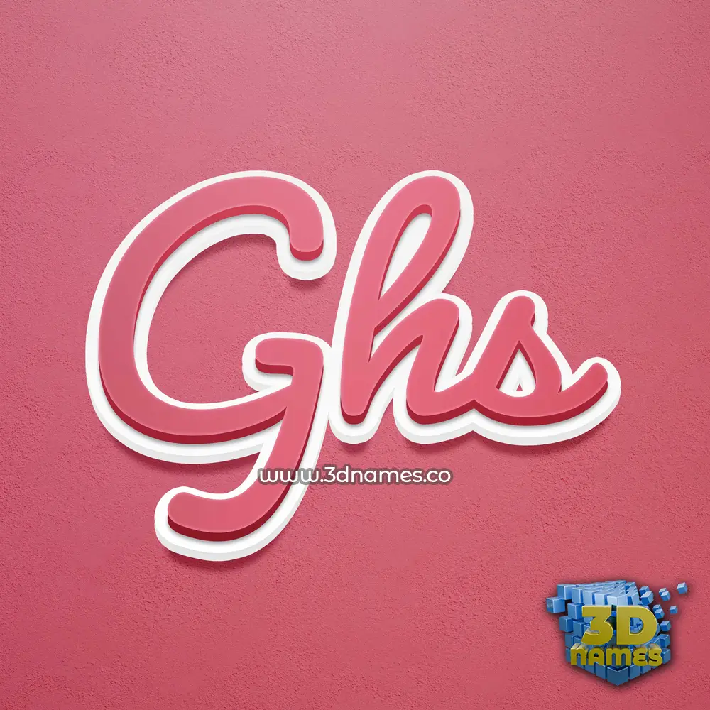 ghs in Red Scribble style - 3D name wallpaper