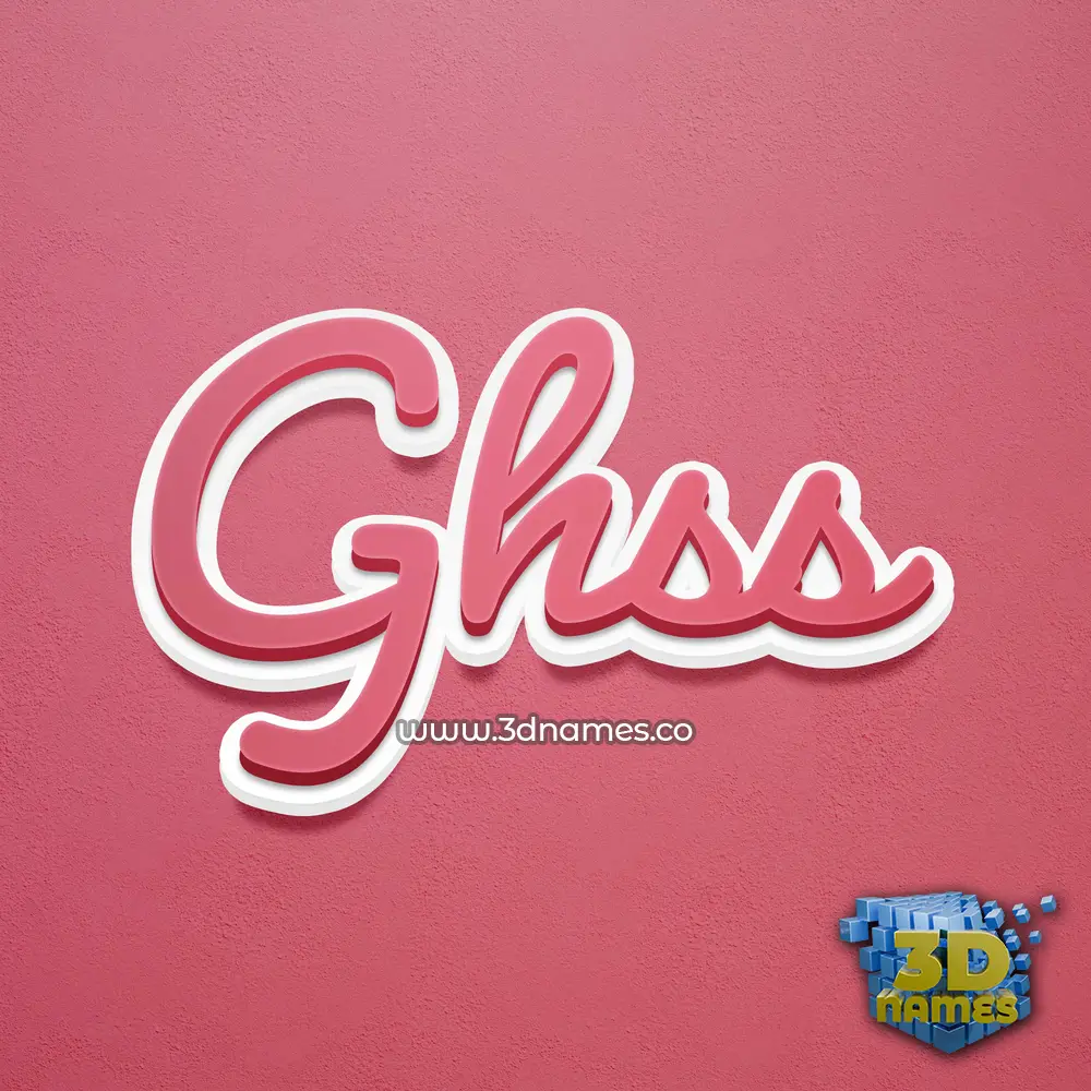 ghss in Red Scribble style - 3D name wallpaper