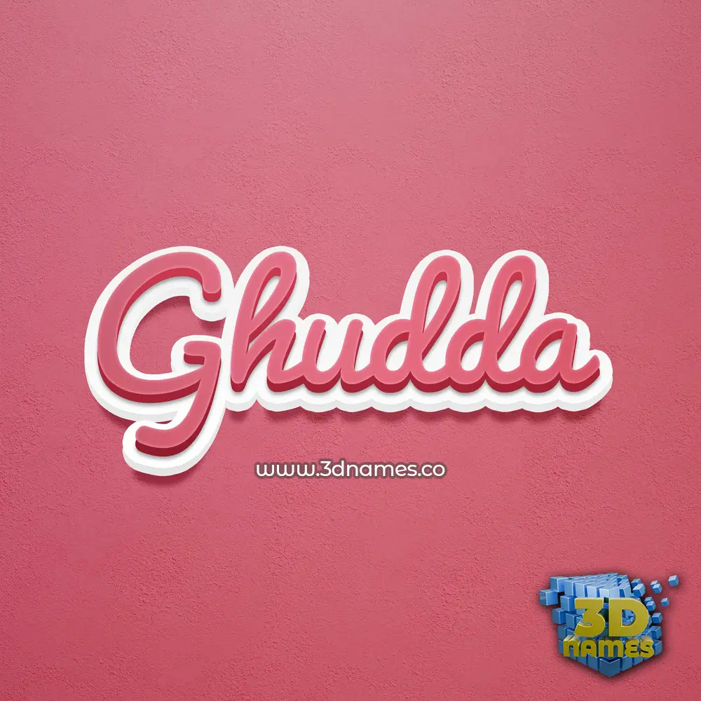 ghudda in Red Scribble style - 3D name wallpaper