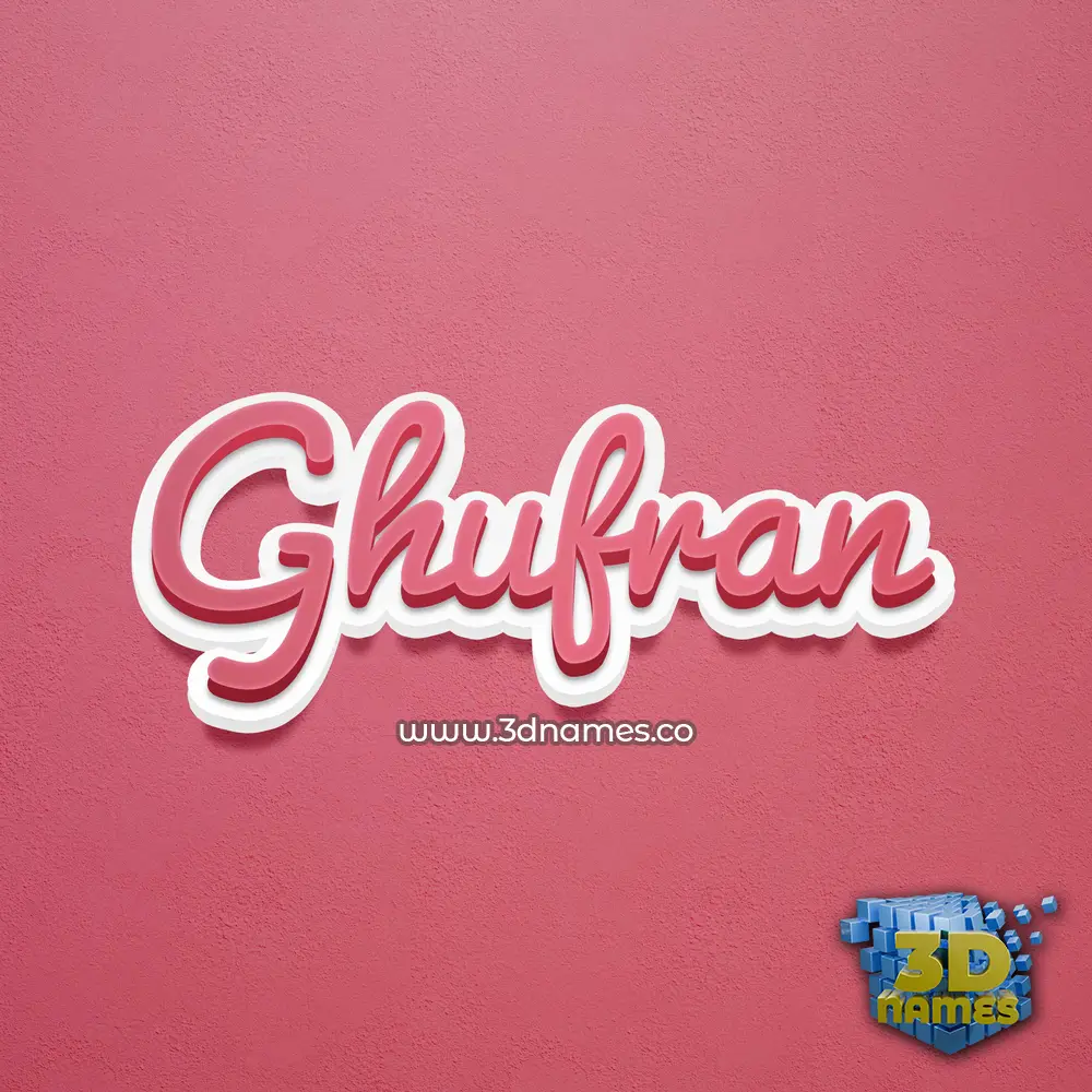 ghufran in Red Scribble style - 3D name wallpaper