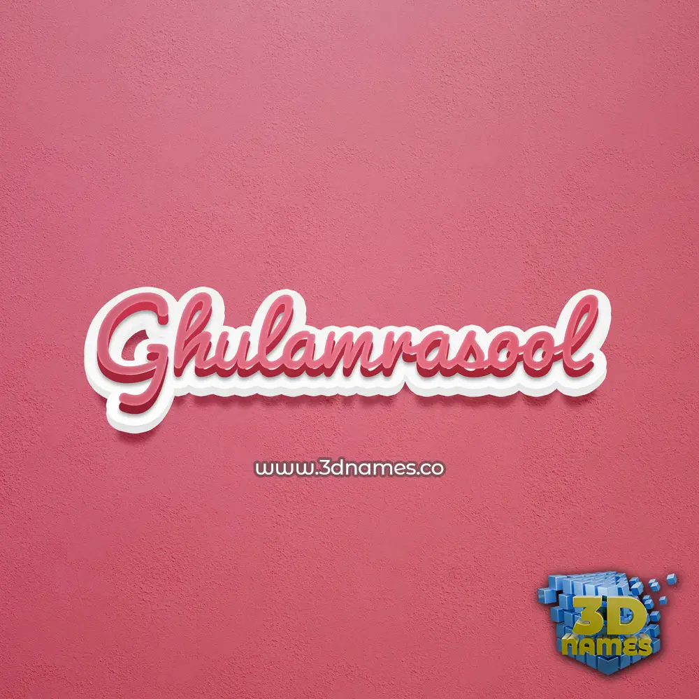ghulamrasool in Red Scribble style - 3D name wallpaper