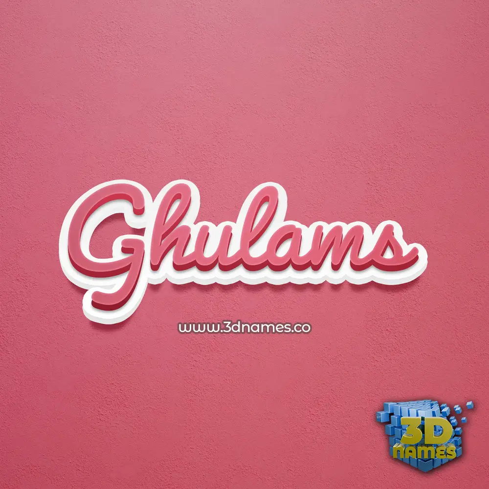 ghulams in Red Scribble style - 3D name wallpaper