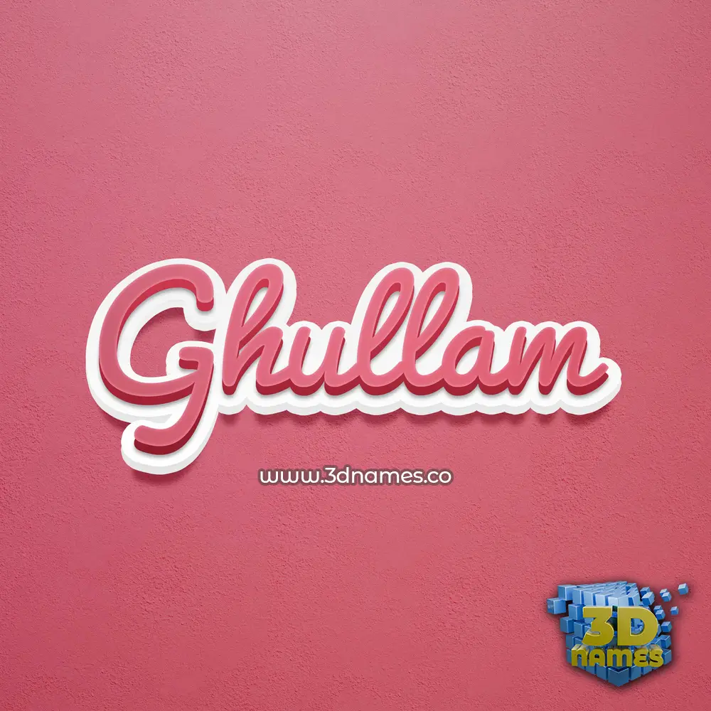 ghullam in Red Scribble style - 3D name wallpaper