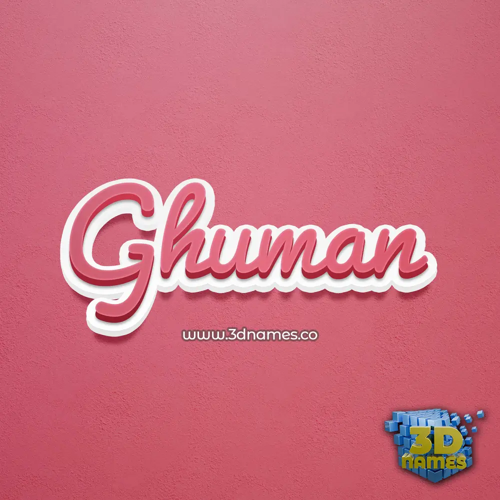 ghuman in Red Scribble style - 3D name wallpaper