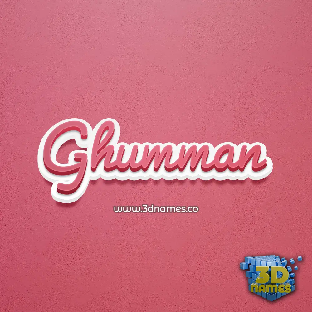 ghumman in Red Scribble style - 3D name wallpaper