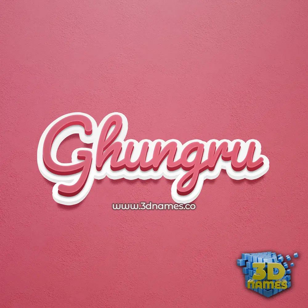 ghungru in Red Scribble style - 3D name wallpaper