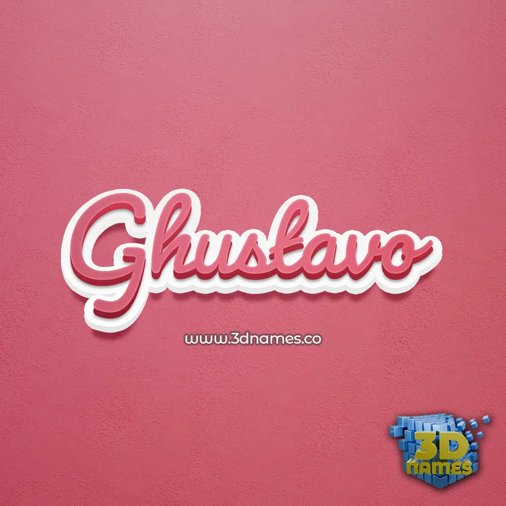 ghustavo in Red Scribble style - 3D name wallpaper