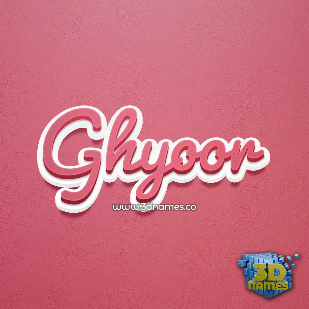 ghyoor in Red Scribble style - 3D name wallpaper